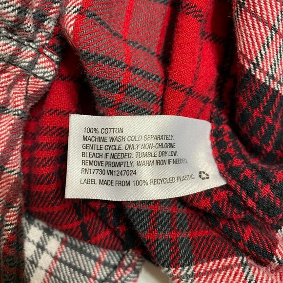Mossimo Supply Co Womens Flannel Shirt Sz S/P Petite Small Button Down Red Plaid - Picture 10 of 10